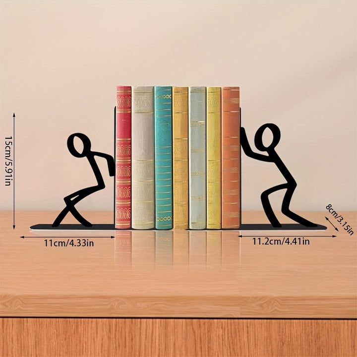 Decorative Bookends with Playful Figure Design