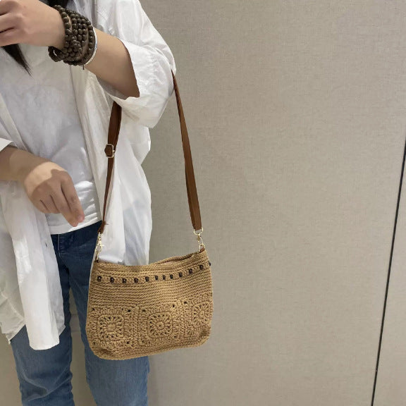 Handcrafted shoulder bag with unique crochet pattern Bowlift