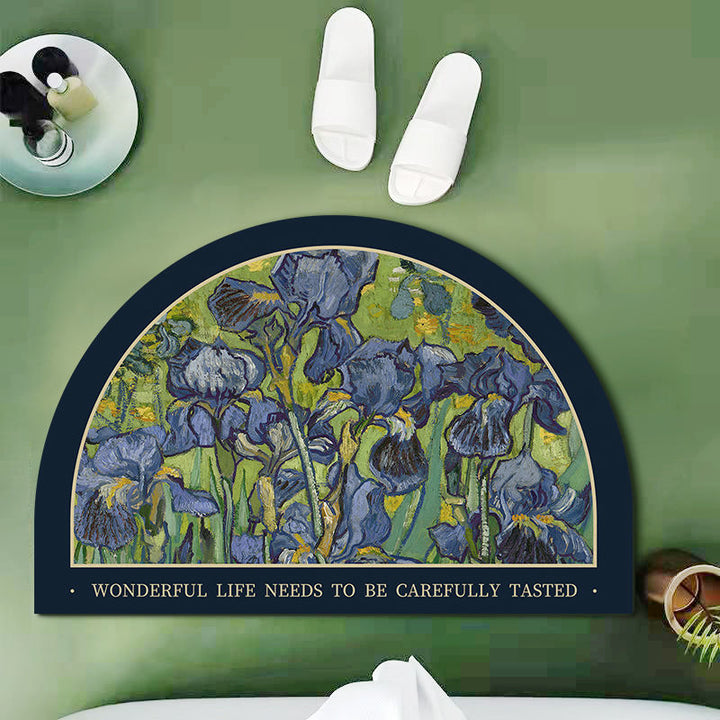 Floral Design Shower Mat Bowlift