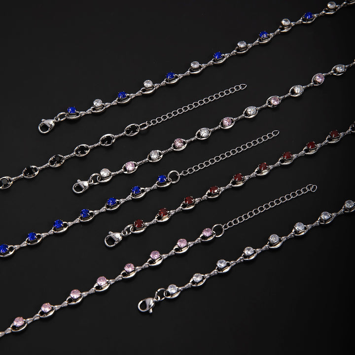 Elegant Gemstone Accent Link Bracelet Bowlift