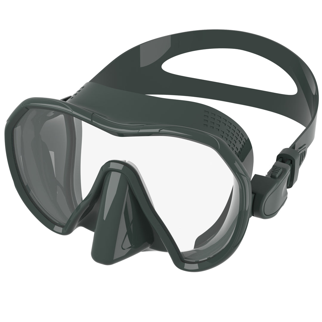 Diving mask with wide field of vision and comfortable silicone edge Bowlift