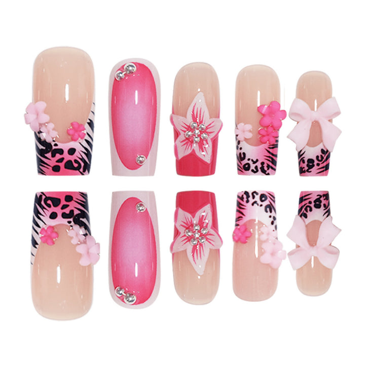 Artistic Floral Press-On Nail Art Set Bowlift