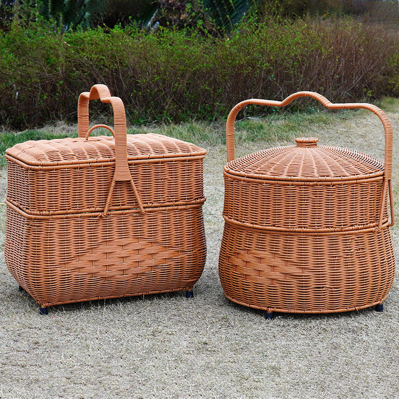Ladies decorative laundry basket with lid and handle Bowlift