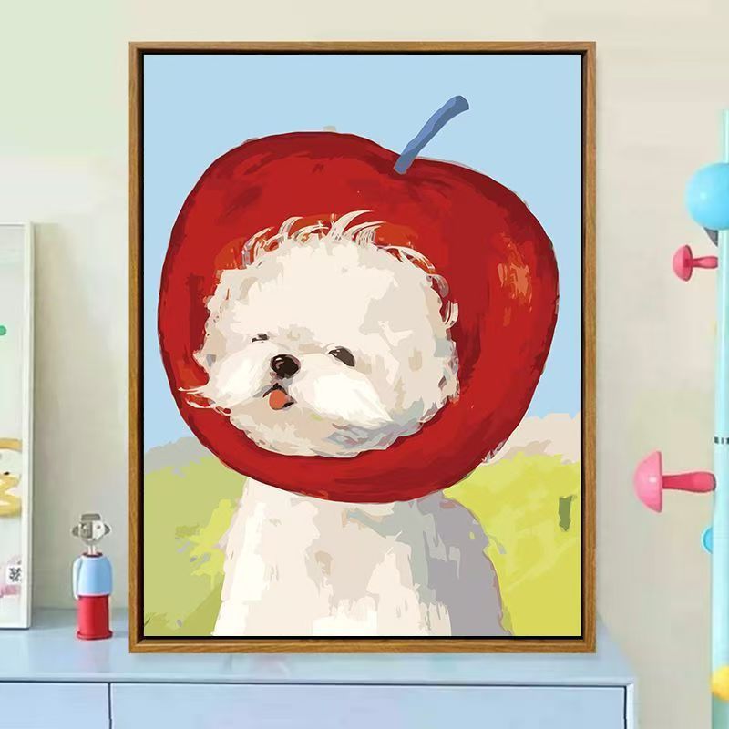 Cute Dog-Themed Decorative Canvas Art Bowlift