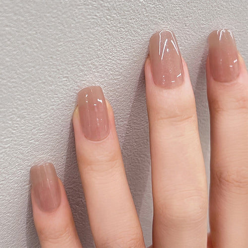 Glossy Square Nail Extensions Bowlift