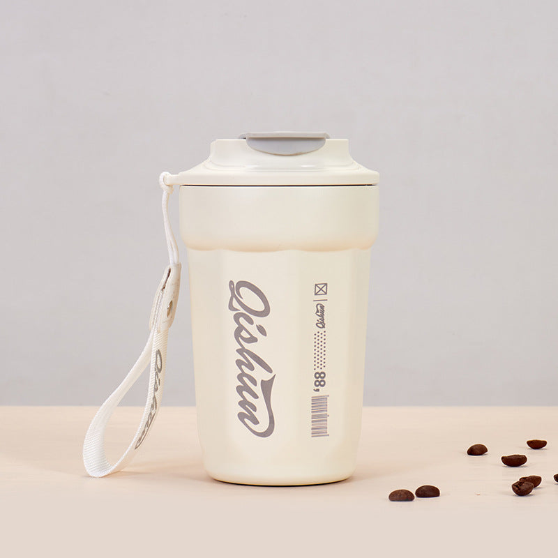 Ladies practical insulated drinking cup with carry strap Bowlift