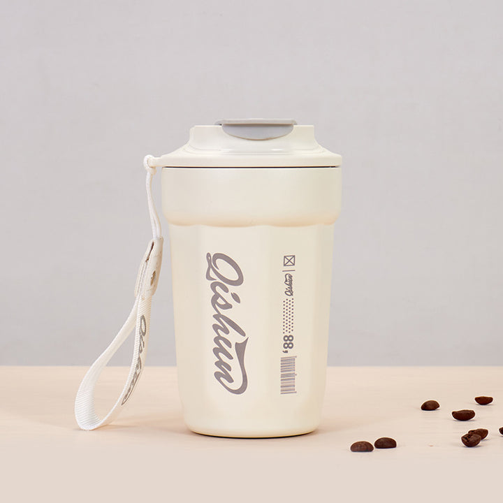 Ladies practical insulated drinking cup with carry strap Bowlift