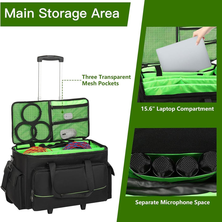 Multifunctional storage bag with wheels and organizer Bowlift