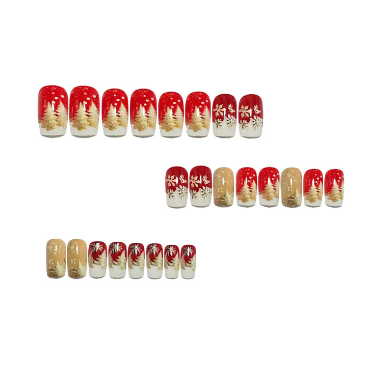 Christmas art nails with festive winter design Bowlift