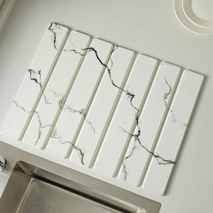 Marble Pattern Kitchen Draining Mat