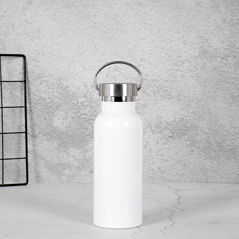 Women's Stainless Steel Water Bottle with Bamboo Lid and Carrying Handle Bowlift