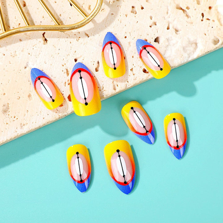Creative artificial nails in modern geometric style Bowlift