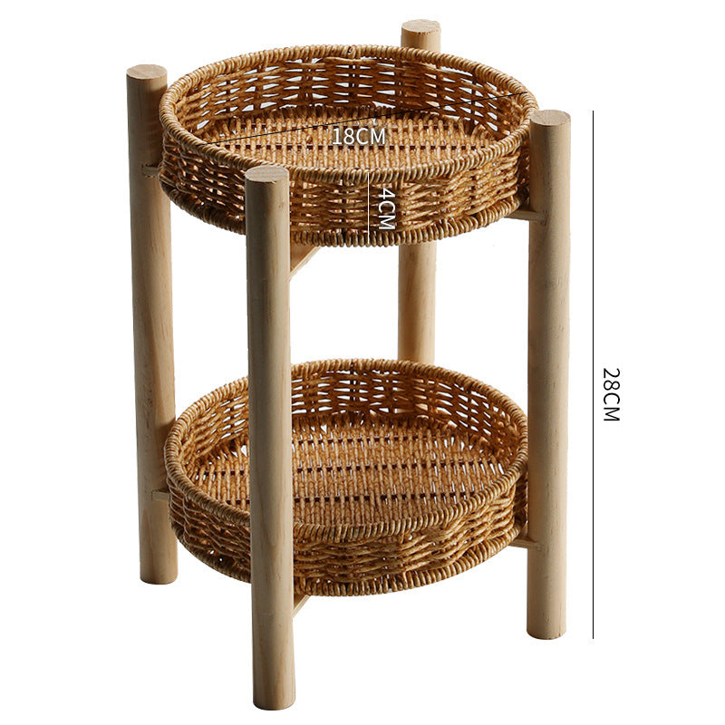 Unisex Round Storage Bowl with Wooden Legs Bowlift