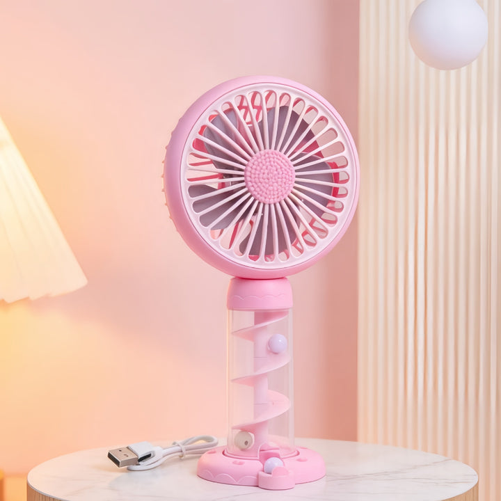 Ladies Portable Mini USB Fan with Creative Spiral Design Bowlift