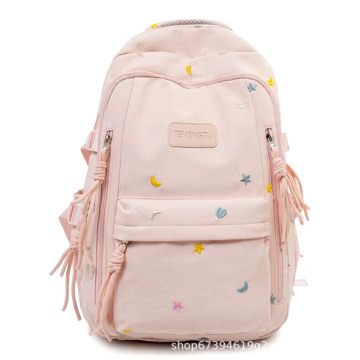 Multi-Pocket Embroidered Backpack Bowlift