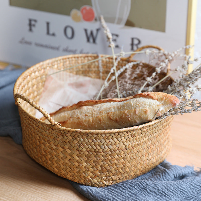 Spacious Woven Storage Basket with Ergonomic Handles Bowlift