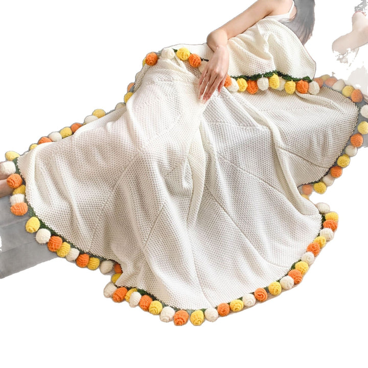 Cozy flower knit scarf Bowlift
