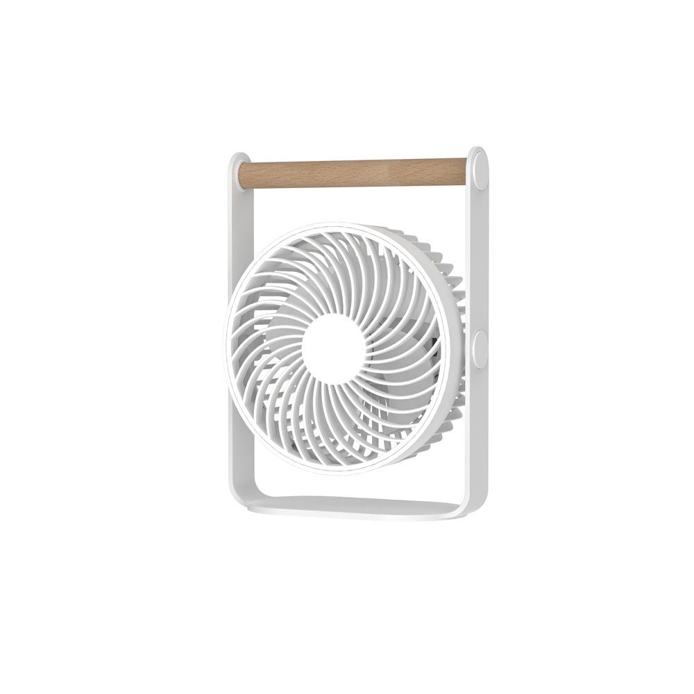 Unisex portable table fan with adjustable tilt function and wooden handle Bowlift