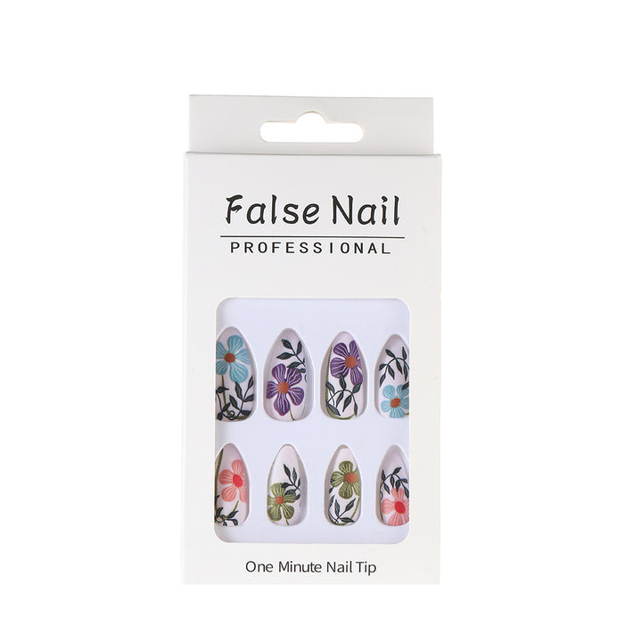 Artificial nails with floral accent Bowlift