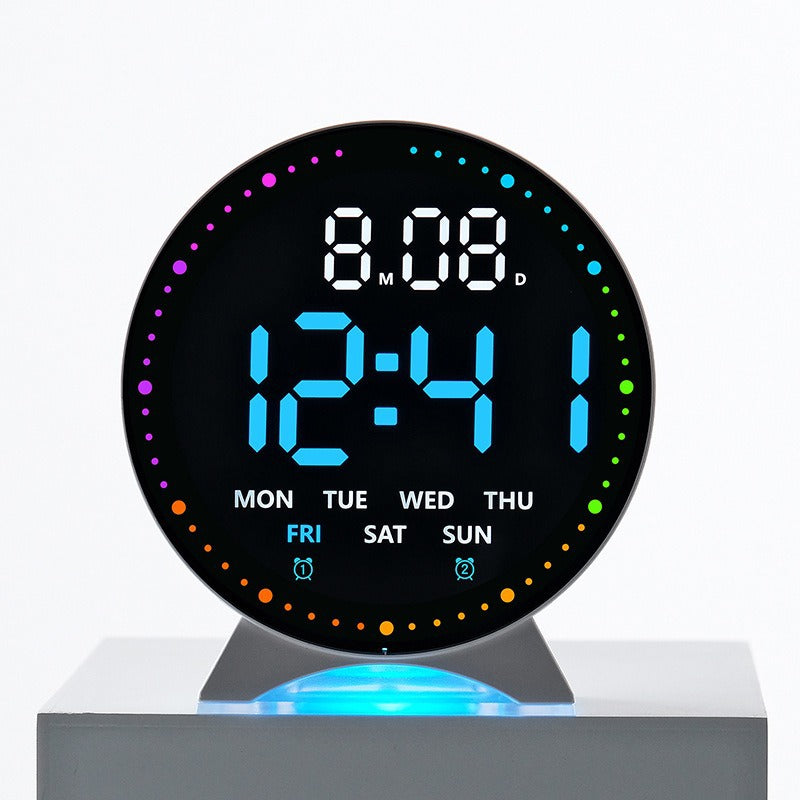 Digital Alarm Clock with Color LED Display Bowlift