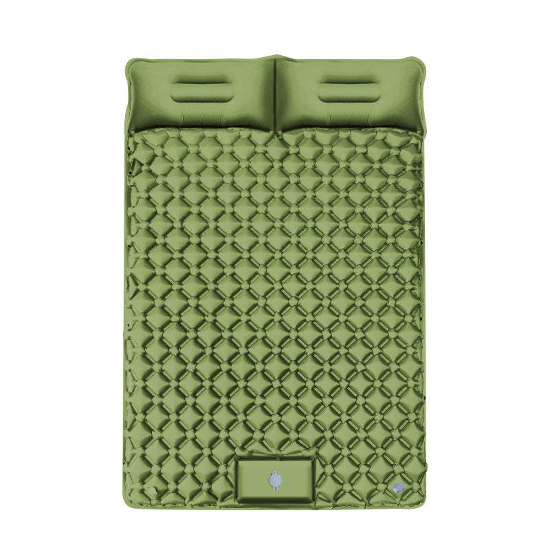 inflatable camping mat with integrated pillows and non-slip bottom Bowlift
