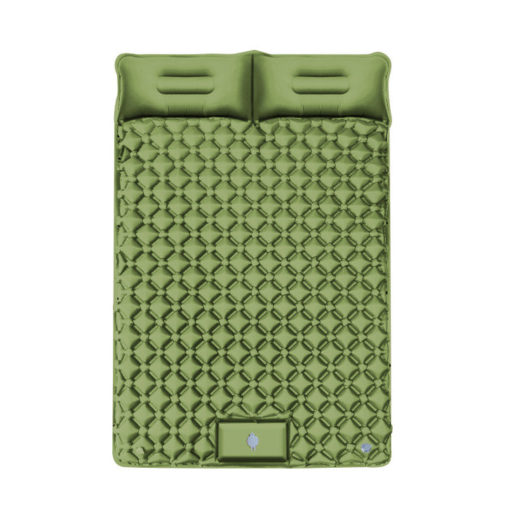 inflatable camping mat with integrated pillows and non-slip bottom Bowlift