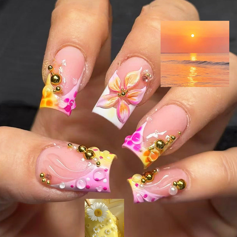 Floral Art Press-On Nail Tips Bowlift