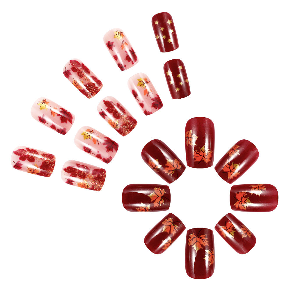 Autumn-Themed Press-On Nails Bowlift