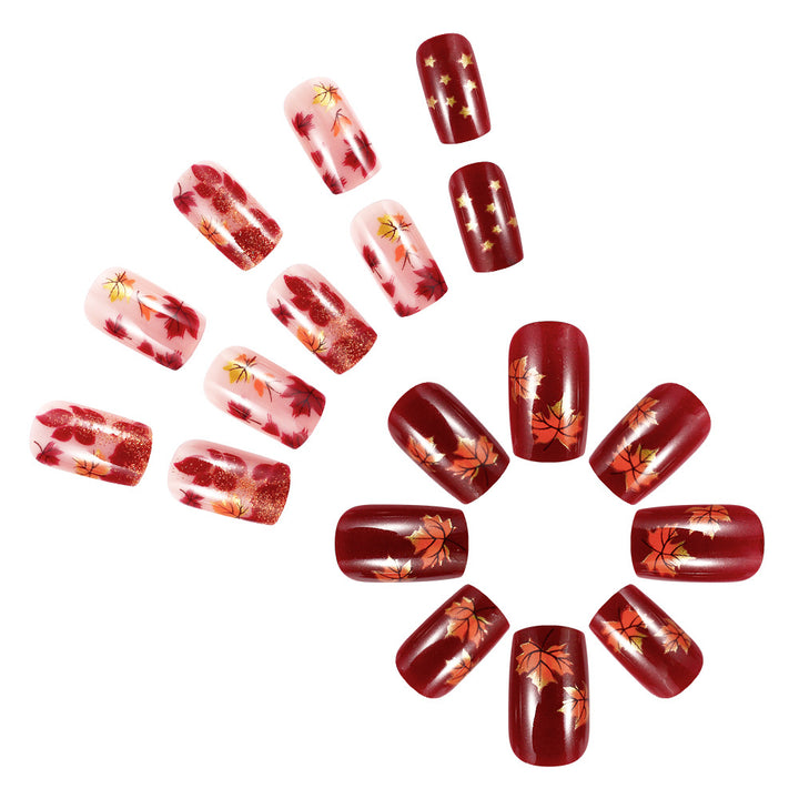 Autumn-Themed Press-On Nails Bowlift