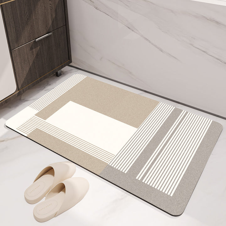 Textured Abstract Design Bath Mat Bowlift