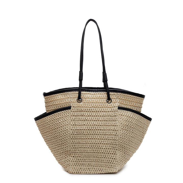Spacious basket bag with fine leather accents Bowlift