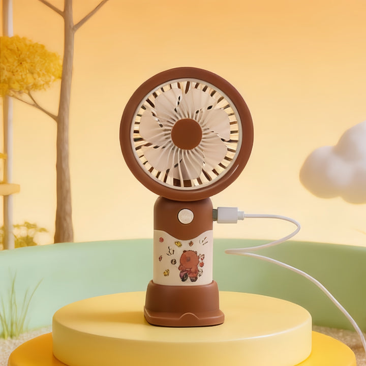 Portable Hand Fan with Custom Designed Animal Pattern Bowlift