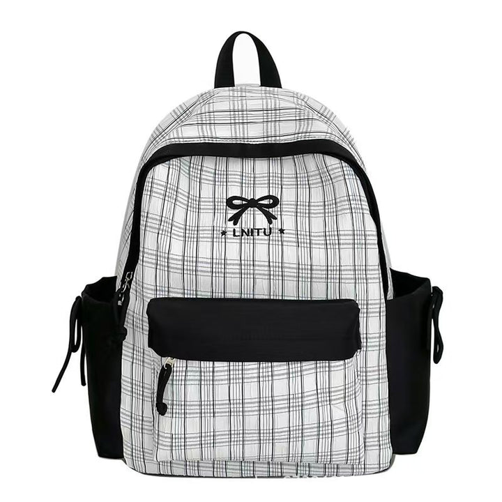 Plaid Patterned Backpack Bowlift