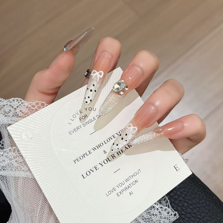 Glittering Decorative Press-On Nail Art Bowlift