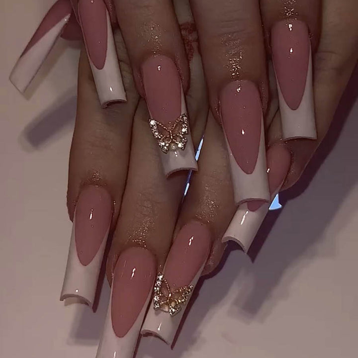 Elegant artificial nail set with butterfly accents Bowlift