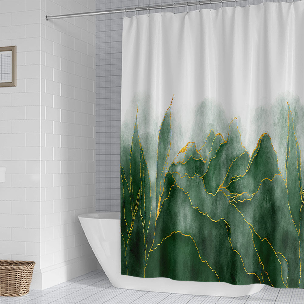 Artistic Marble Print Shower Curtain Bowlift