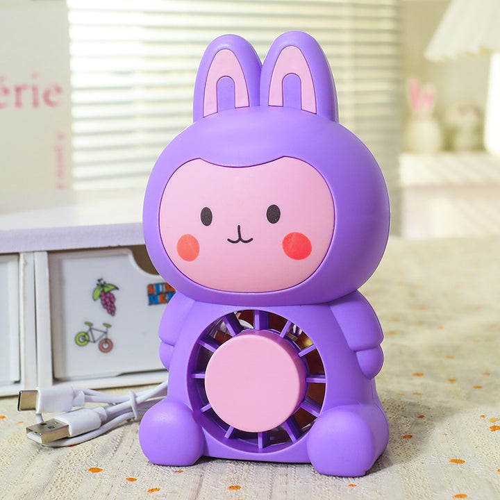 Ladies Portable Mini Fan in Playful Bunny Design Bowlift