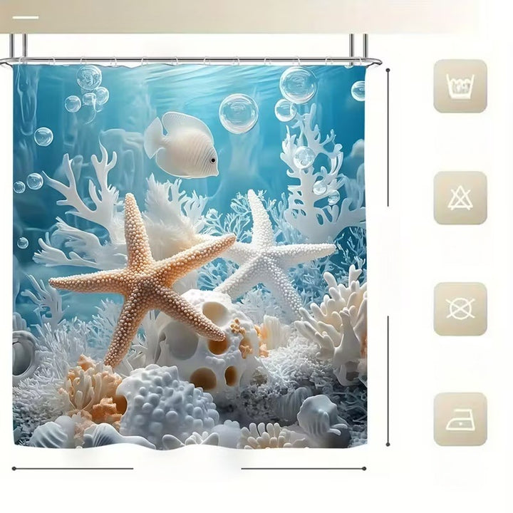 Coastal Scene Shower Curtain Bowlift