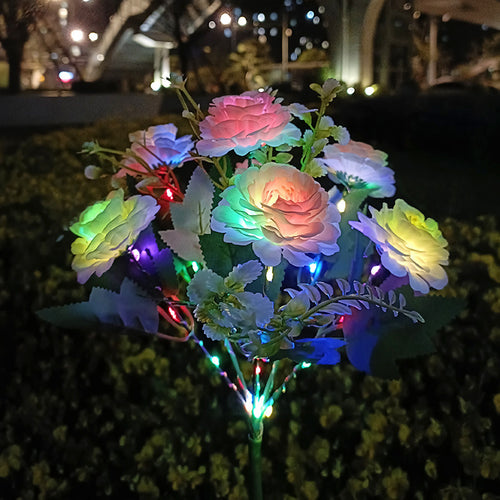 Solar-Powered Realistic Peony Garden Stake With Integrated Warm LED And Weatherproof Base Bowlift