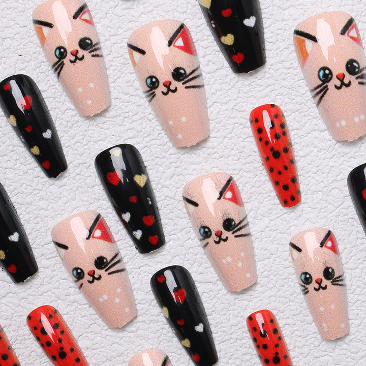 Playful Cat-Themed Press-On Nails Bowlift