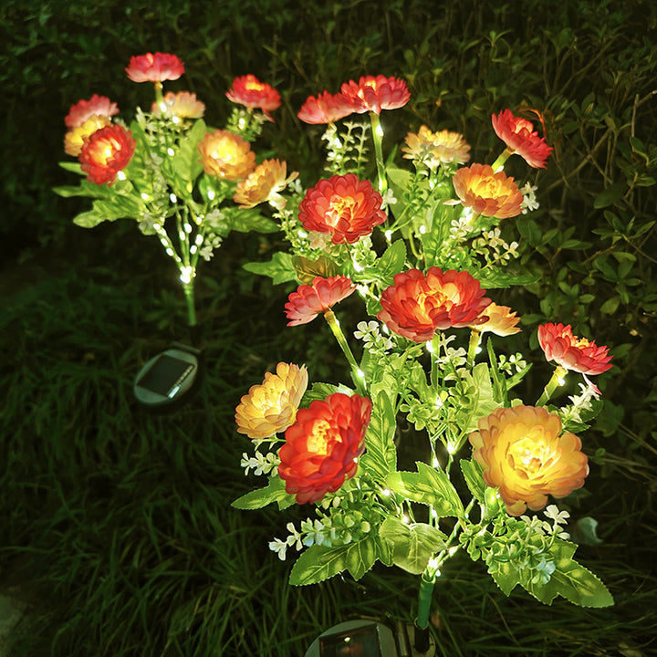 Solar Garden Stake Artificial Flower LED Pathway Decor Bowlift