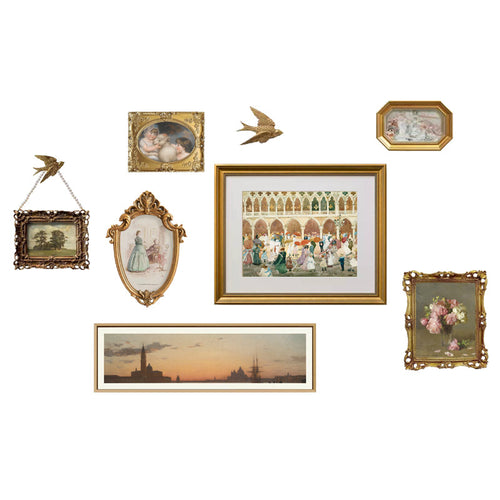 Vintage-inspired framed art collection