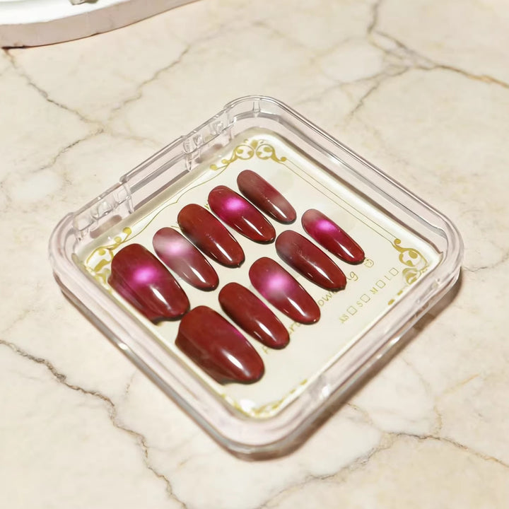 Glossy Almond-Shaped Press-On Nail Extensions Bowlift