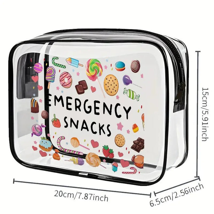 Transparent travel medicine organizer pouch with zippered compartments Bowlift
