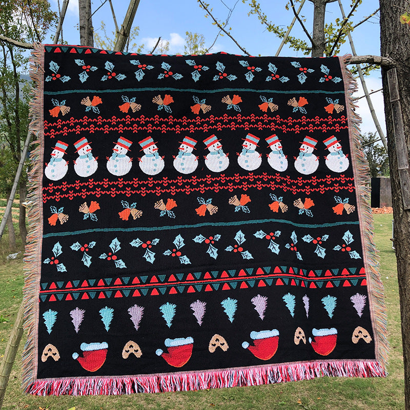 Festive Patterned Throw Blanket