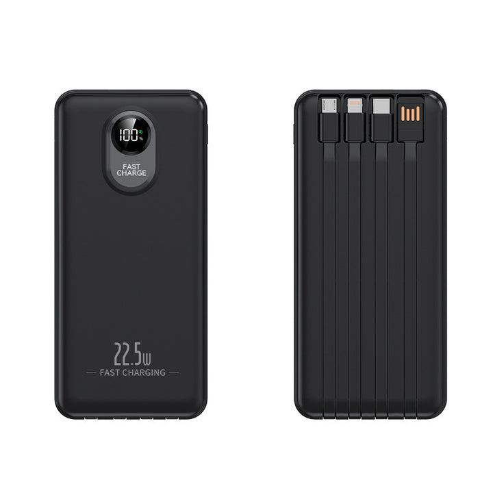 Portable power bank with 22.5 W fast charging function and integrated cables Bowlift
