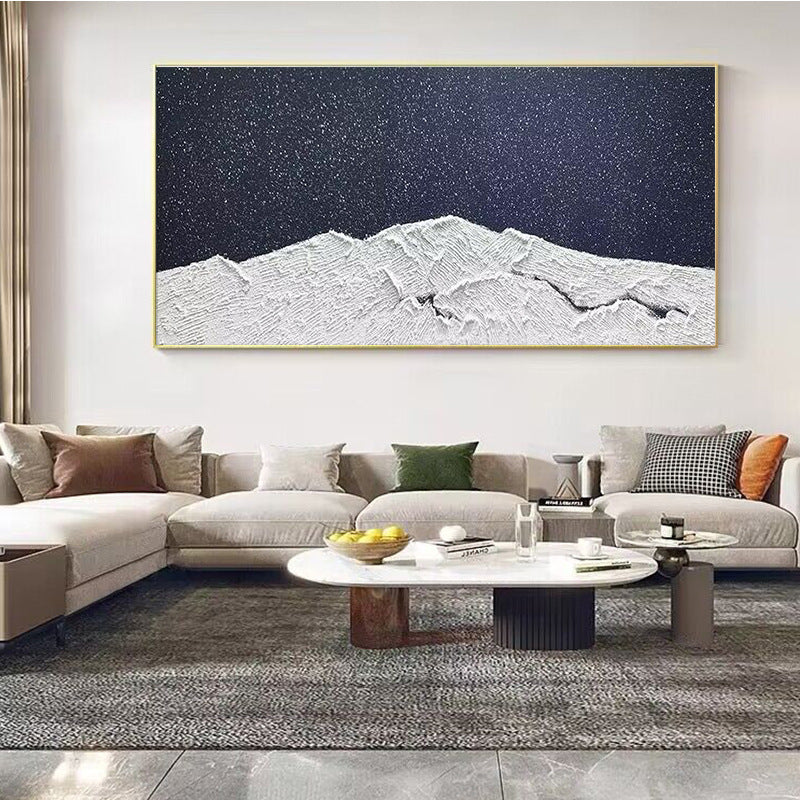 Textured Minimalist Mountain Scene Canvas Wall Art