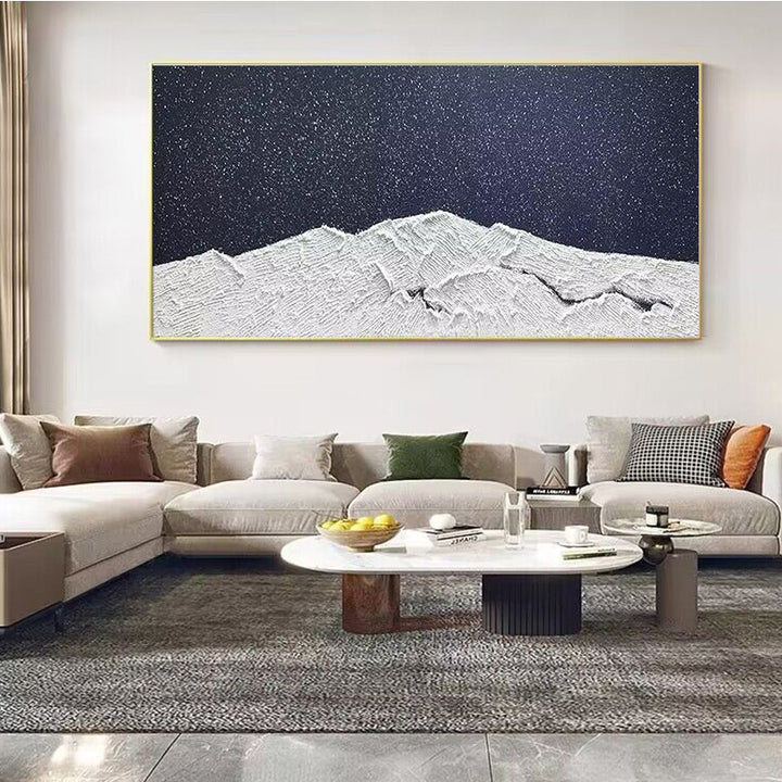 Textured Minimalist Mountain Scene Canvas Wall Art