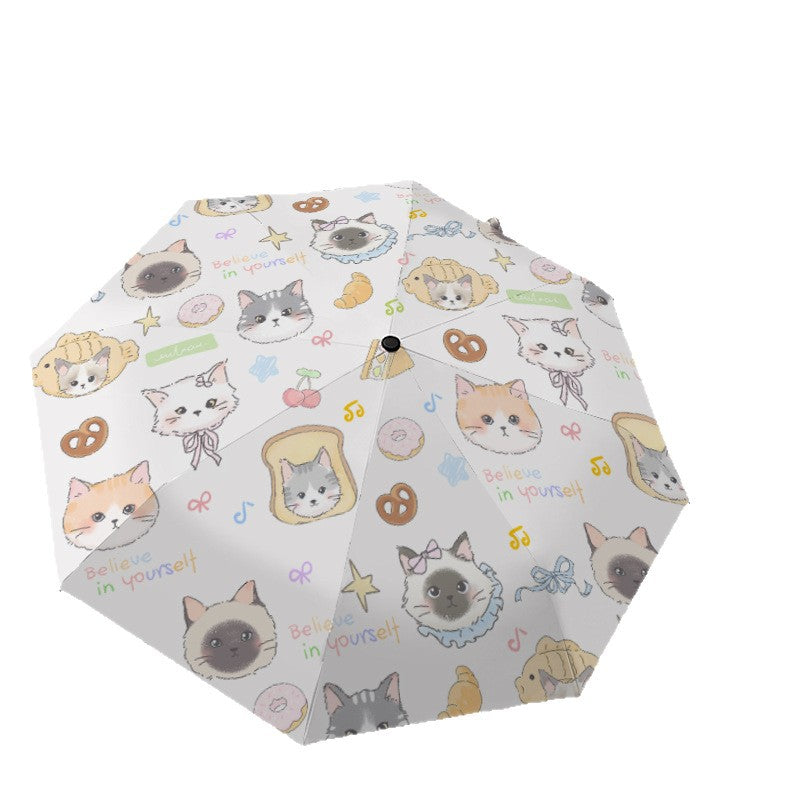 Women's umbrella with cute cat pattern Bowlift