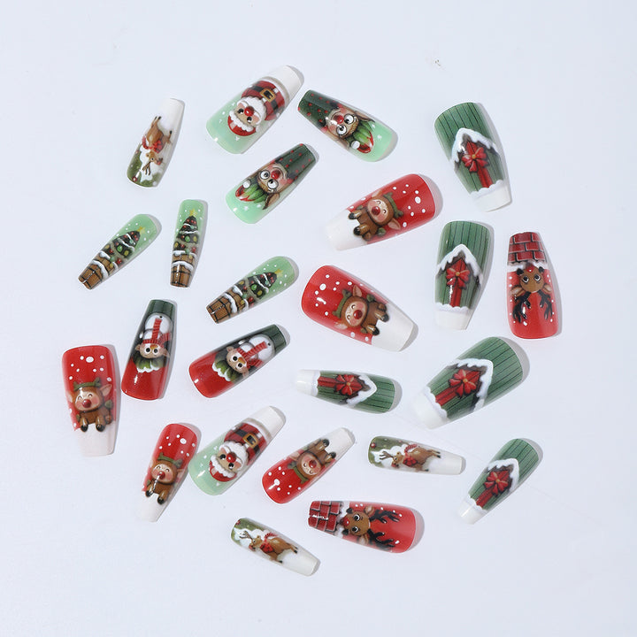 Christmas art nail set with cute Christmas designs Bowlift